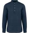 SP507 Spasso Washed Mao Collar Shirt Washed Navy colour image